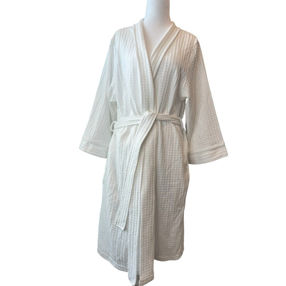 Croft and Barrow Robe Size M White Waffle NWT Women’s